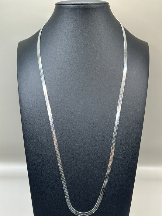 Silver plated chain flat snake