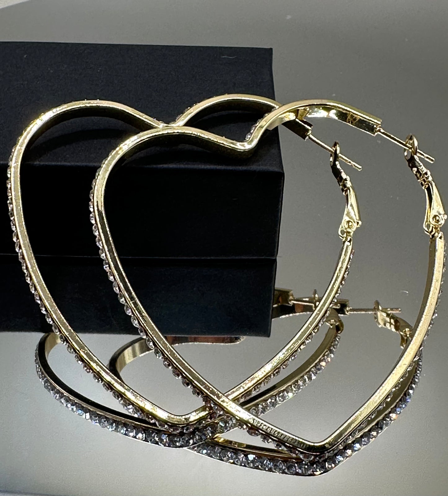 18 Gold-Filled French Heart Hoop Earrings