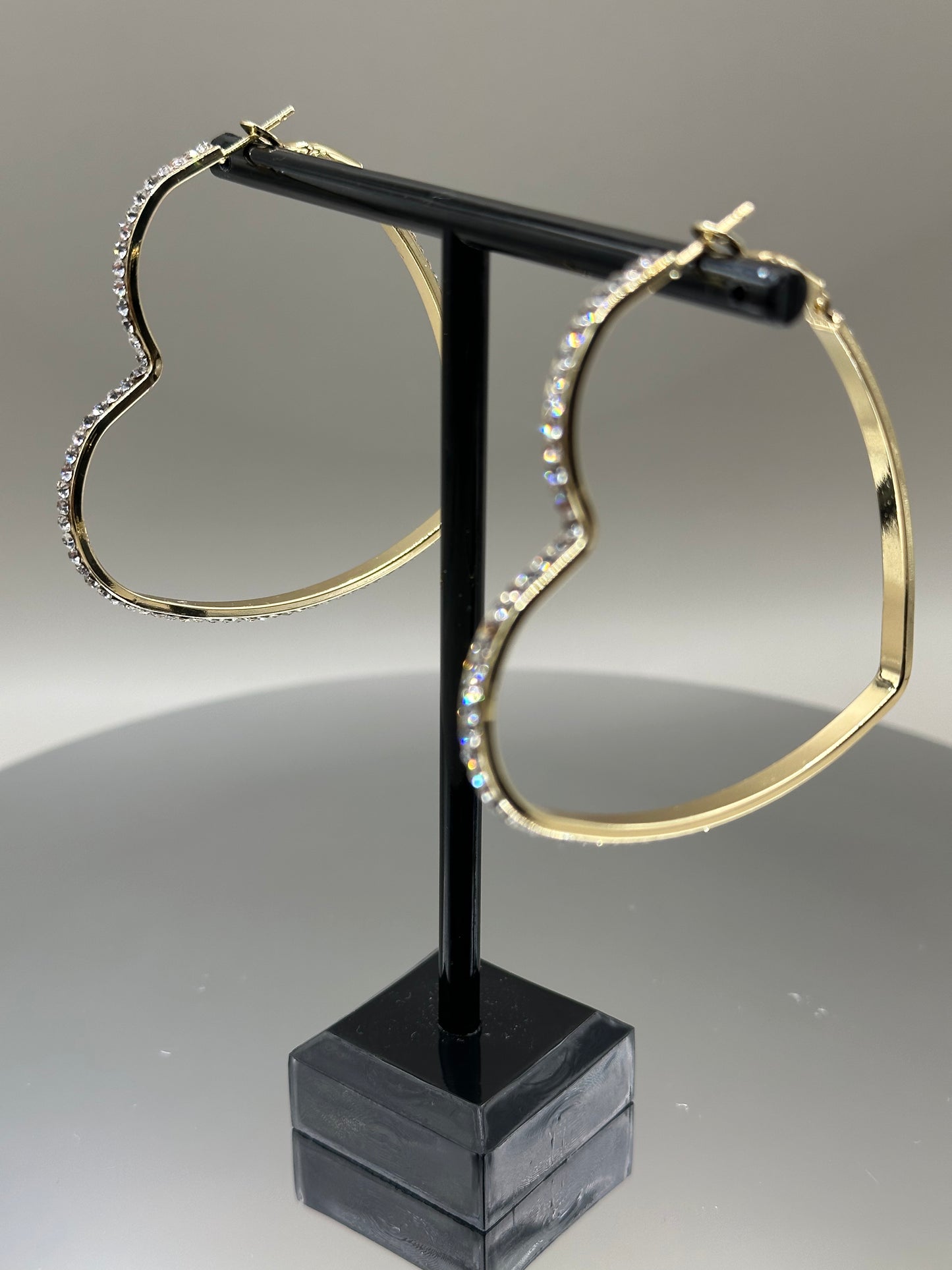 18 Gold-Filled French Heart Hoop Earrings