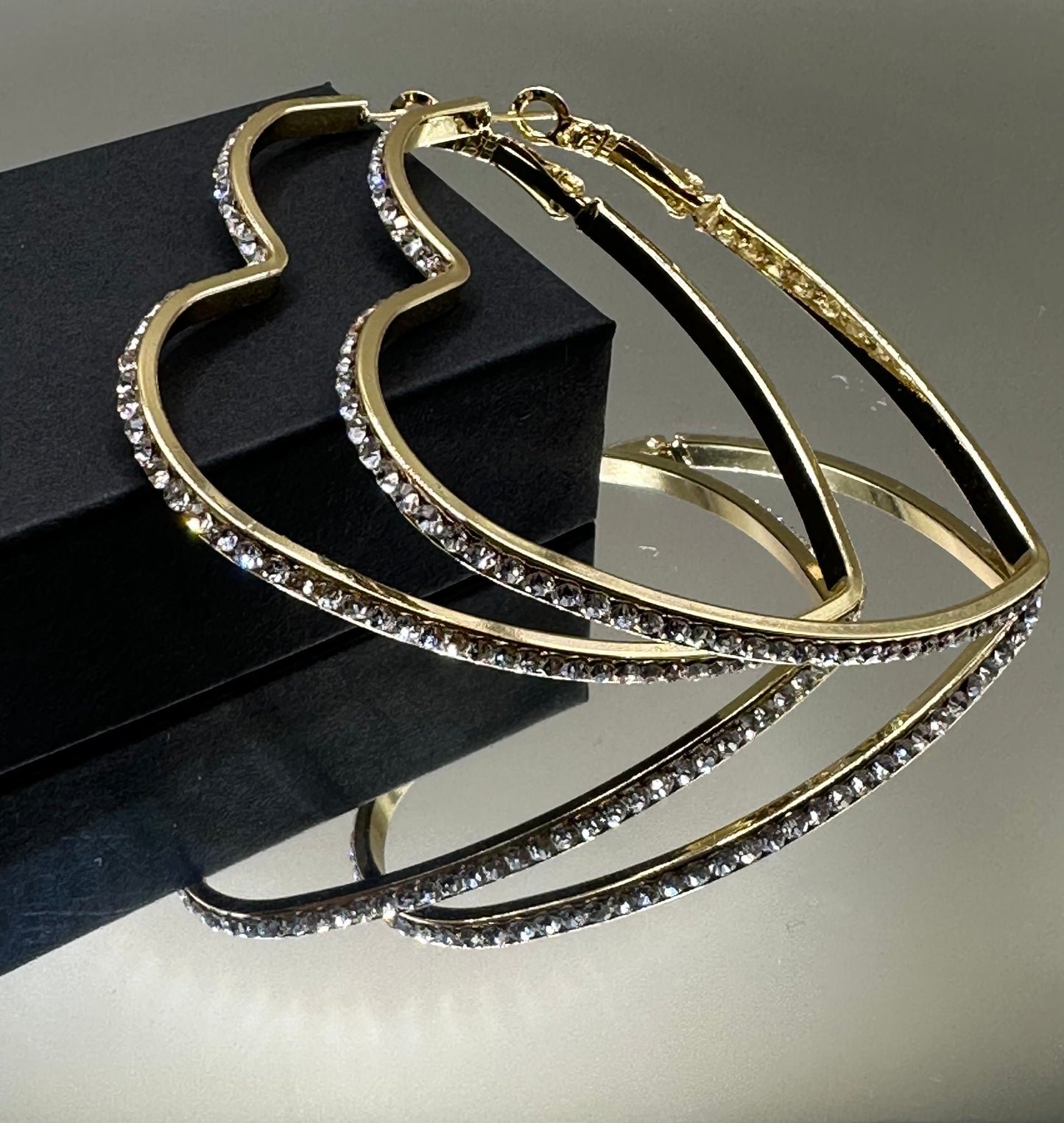 18 Gold-Filled French Heart Hoop Earrings