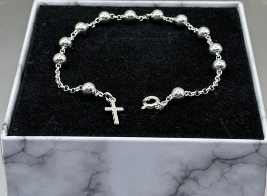 Religious silver bracelet