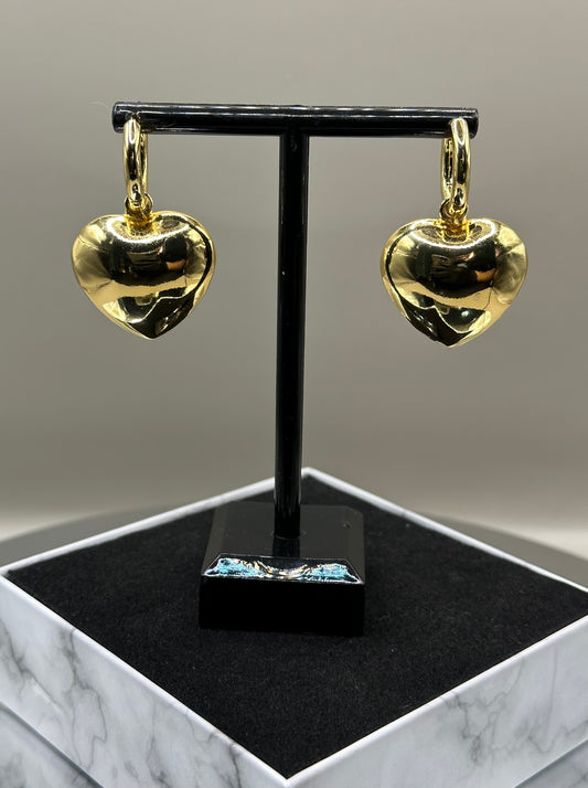 18k Gold-filled Heart Dangle earrings