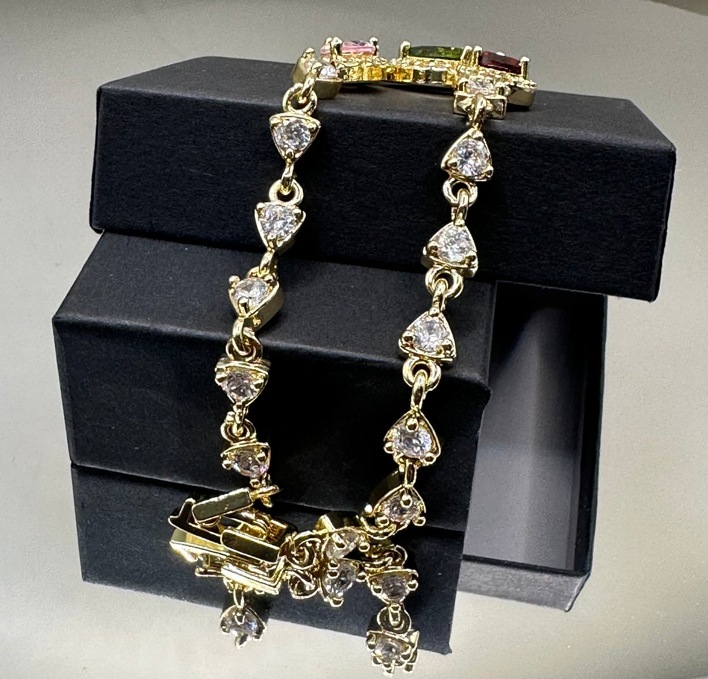 18k Gold-Filled Oval Cubic Zirconia  Bracelet