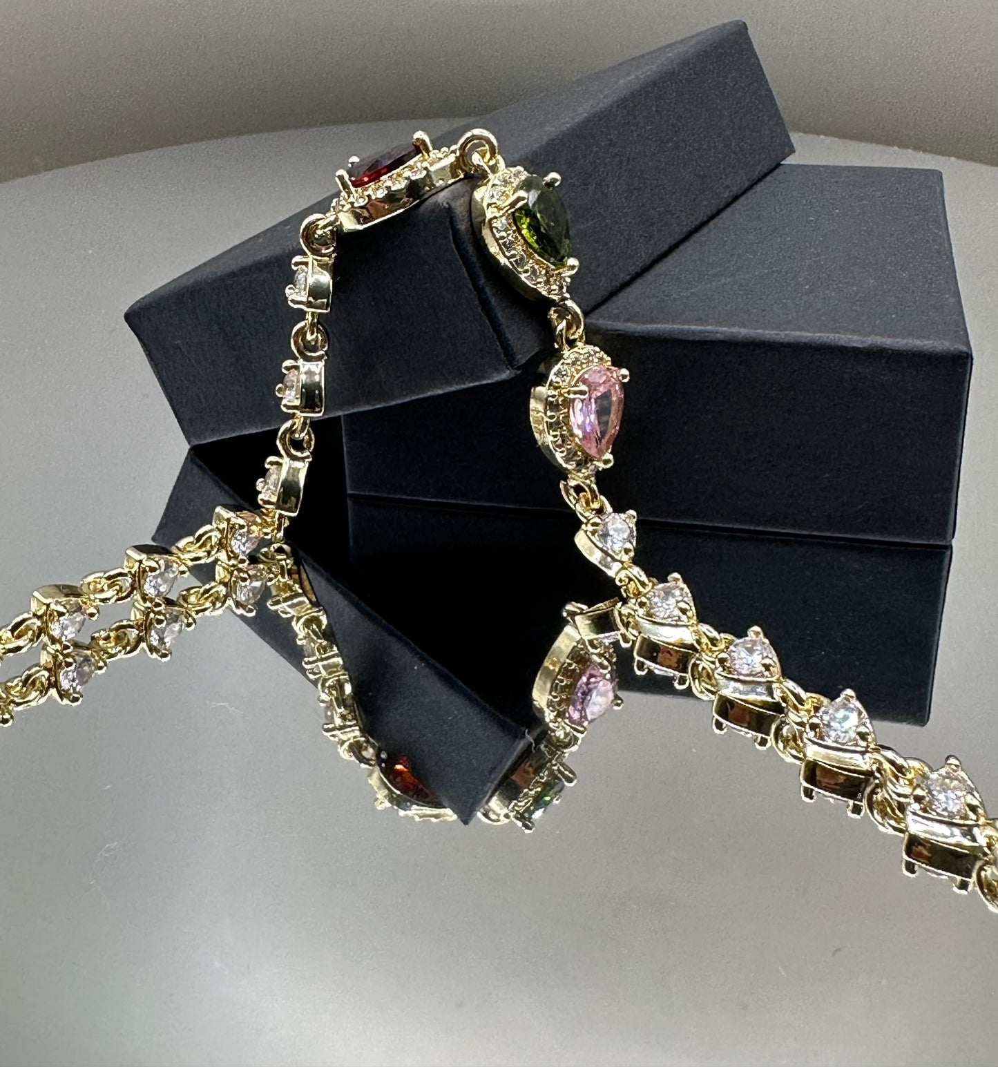 18k Gold-Filled Oval Cubic Zirconia  Bracelet