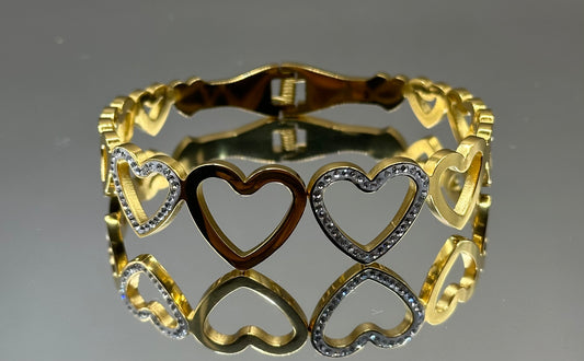18k Gold-filled heart bracelet