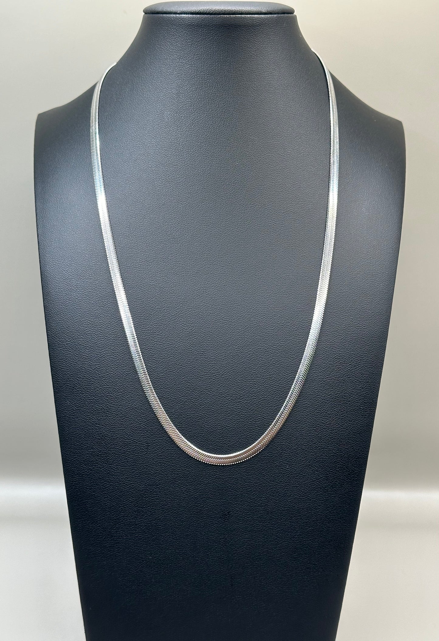 Silver plated chain flat snake