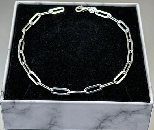Silver paper clip bracelet