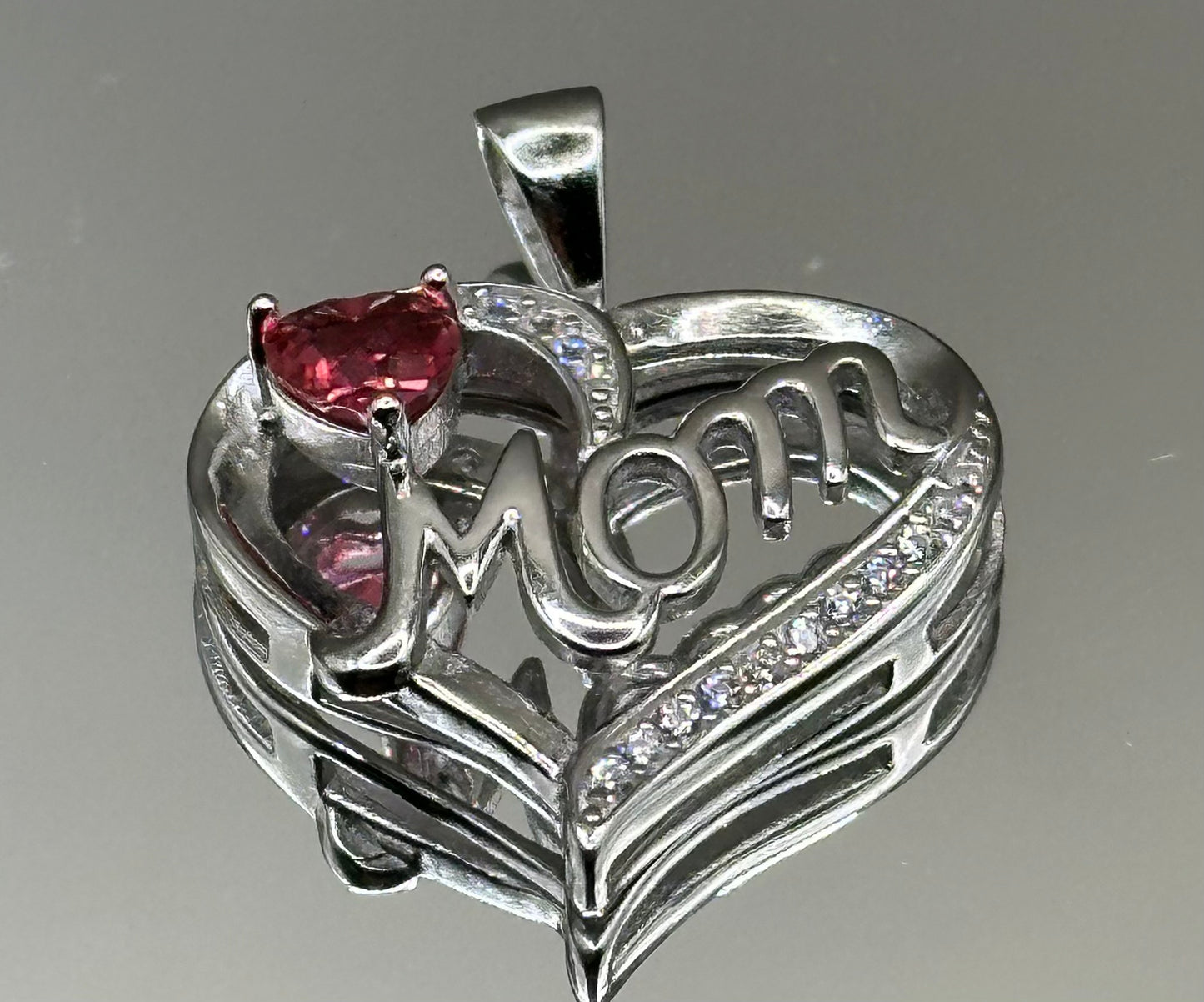 Mom’s heart silver pendant