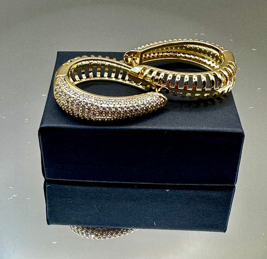 18k Gold-Filled Milano CZ Hoop Earrings