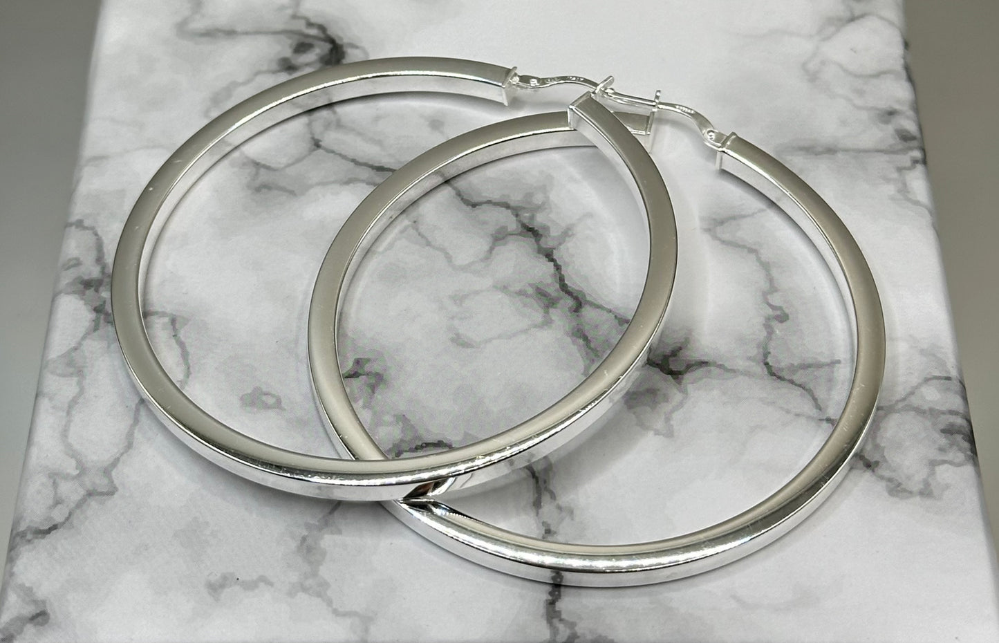 Silver hoop fashion geometric earrings