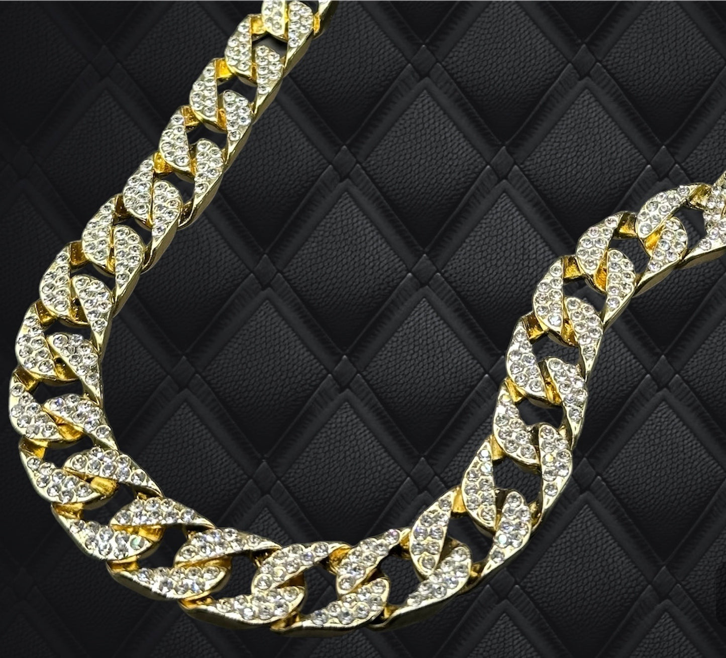 18K Gold-Filled CZ Out Round Miami Cuban Hip Hop Chain