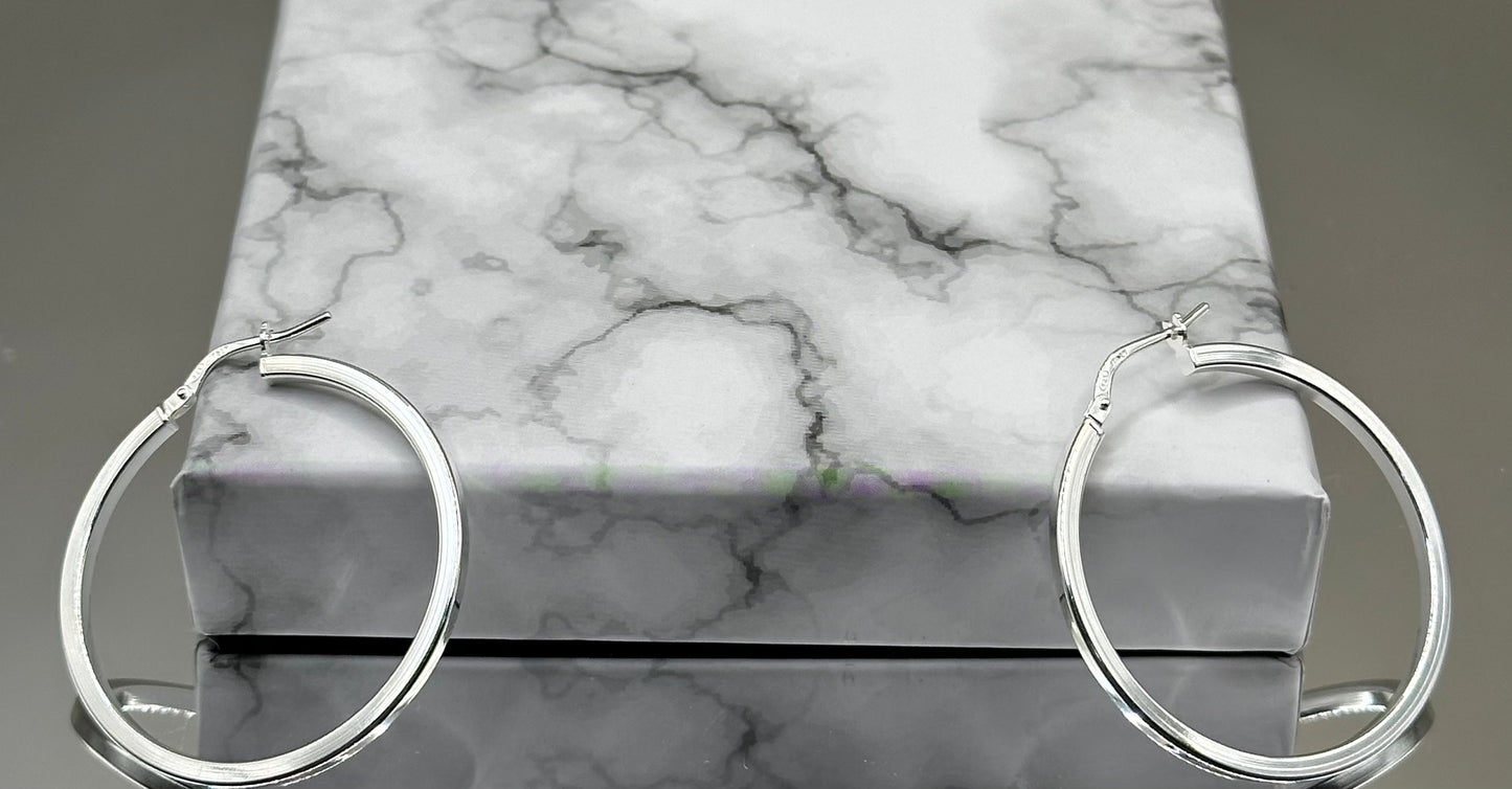 Silver hoop fashion geometric earrings