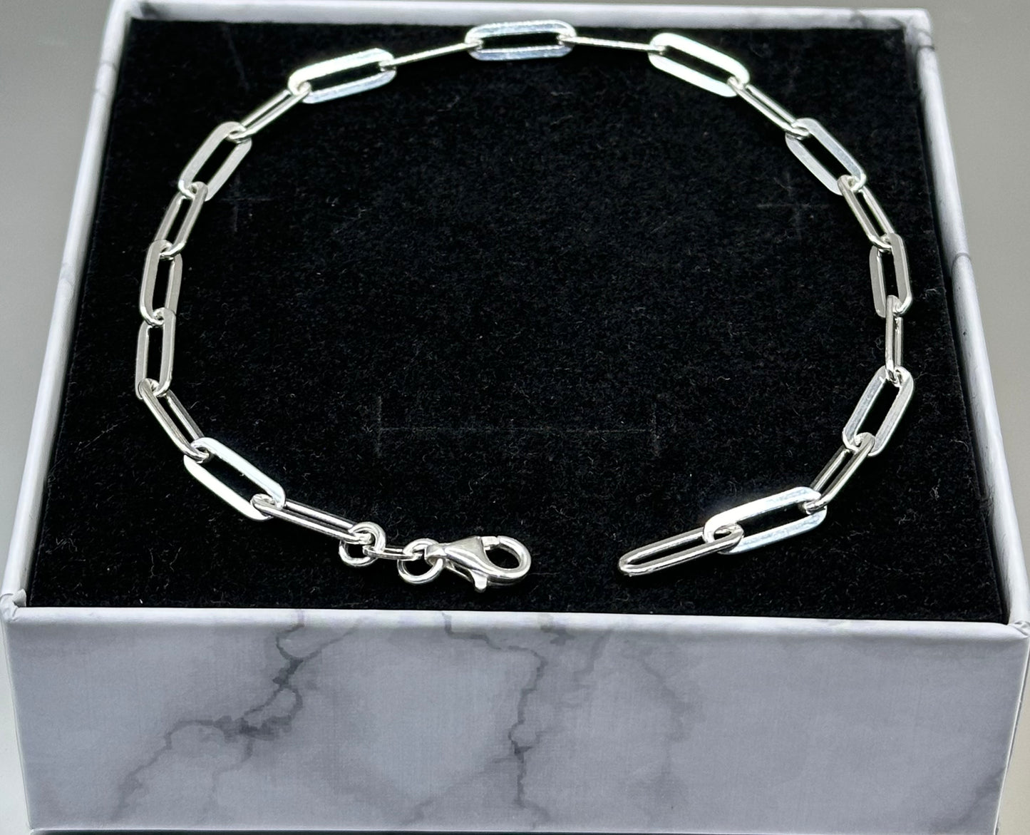 Silver paper clip bracelet