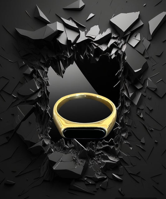 18k Gold-Filled High Polish Onyx Signet Ring