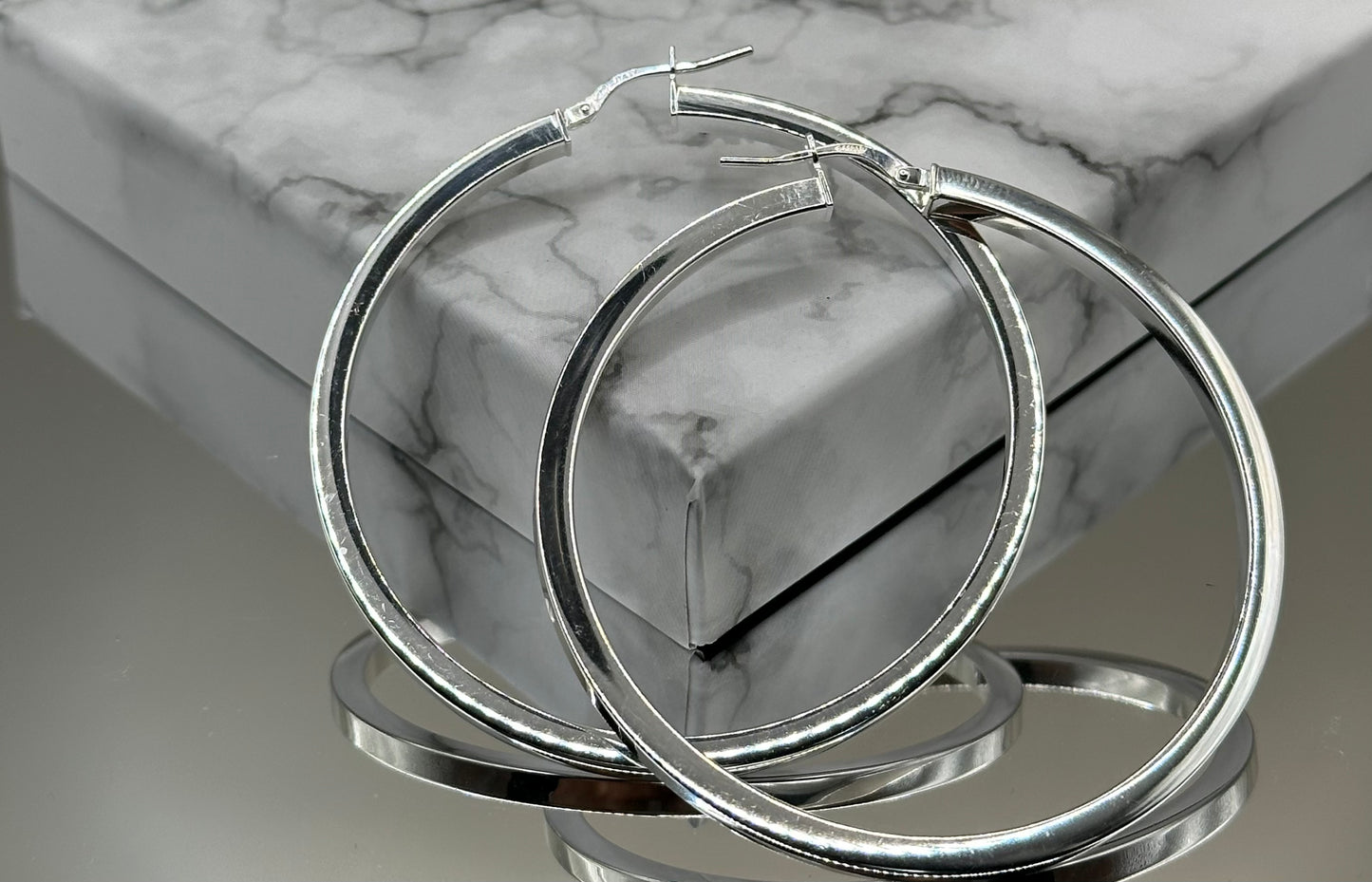 Silver hoop fashion geometric earrings