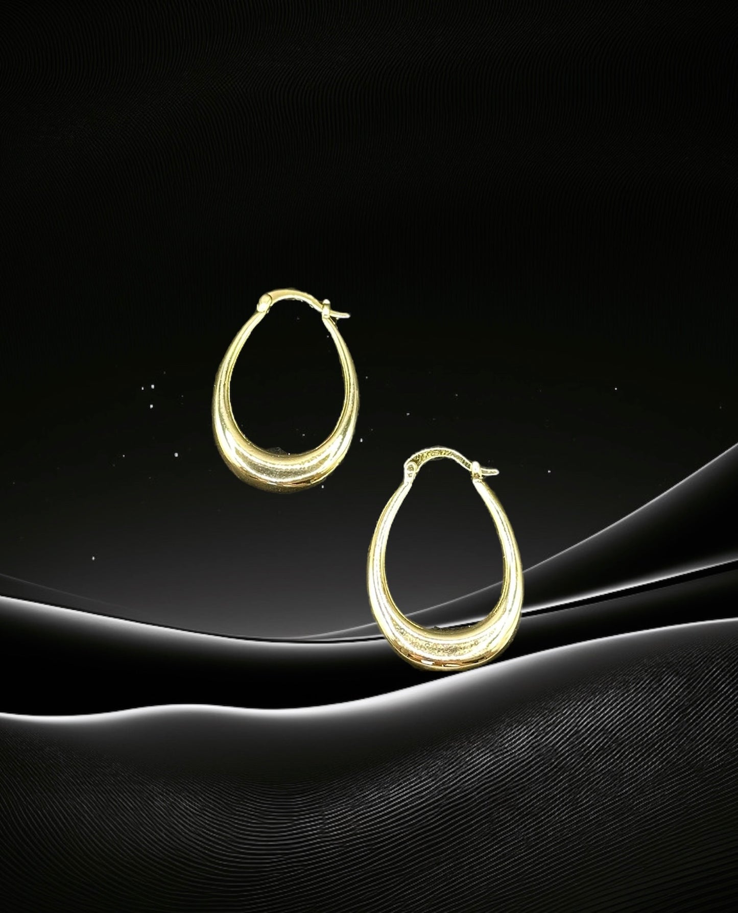 18K Gold-Filled Oval Puff Hoop Earrings