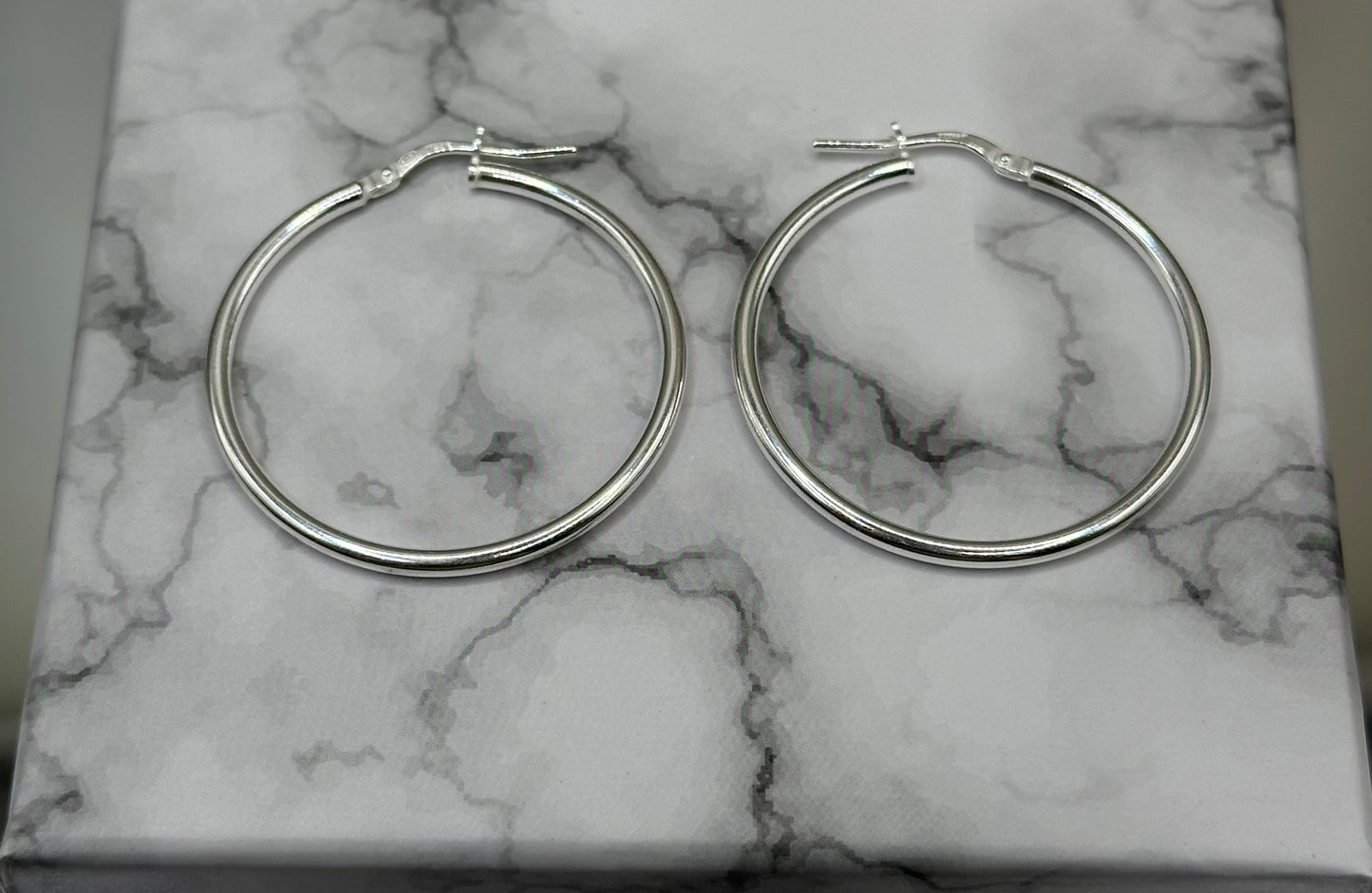 Silver hoop earrings