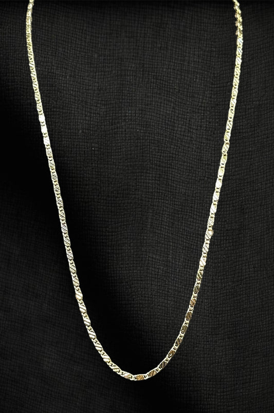 18k Gold-Filled Stripe Cut Mirror Chain