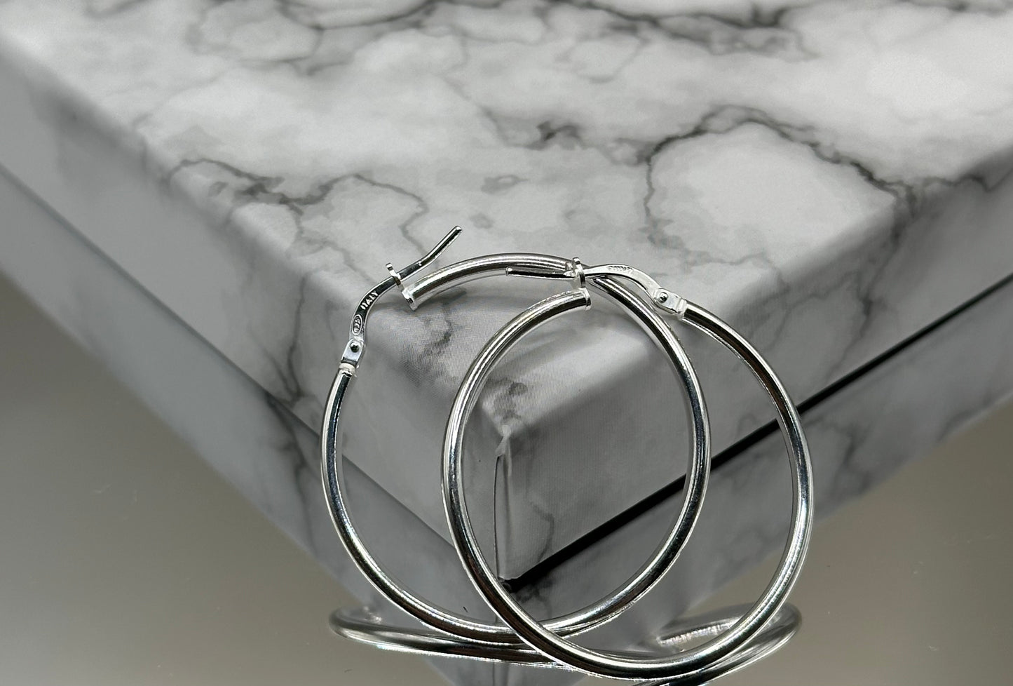 Silver hoop earrings