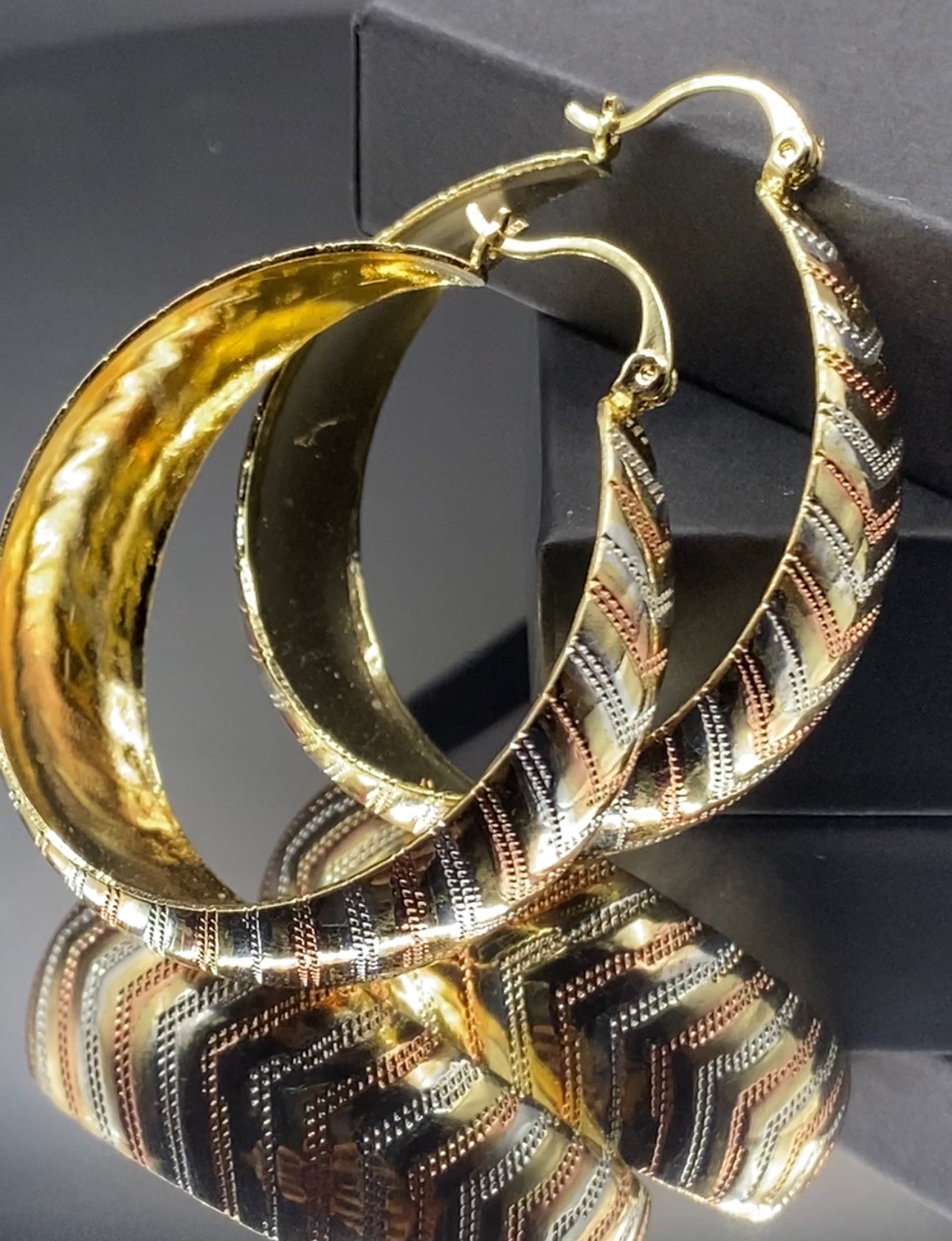 18k Golod-filld Venetian hoop Earrings