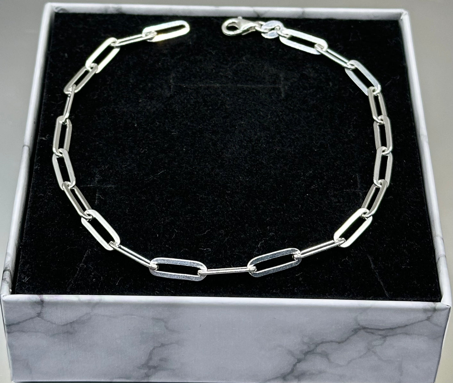 Silver paper clip bracelet