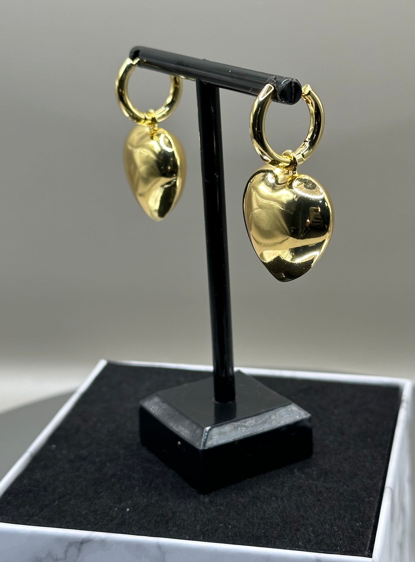 18k Gold-filled Heart Dangle earrings