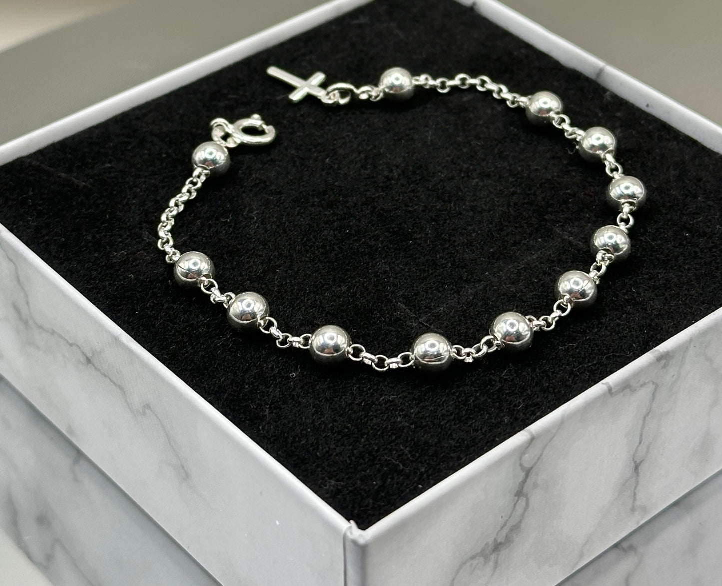 Religious silver bracelet