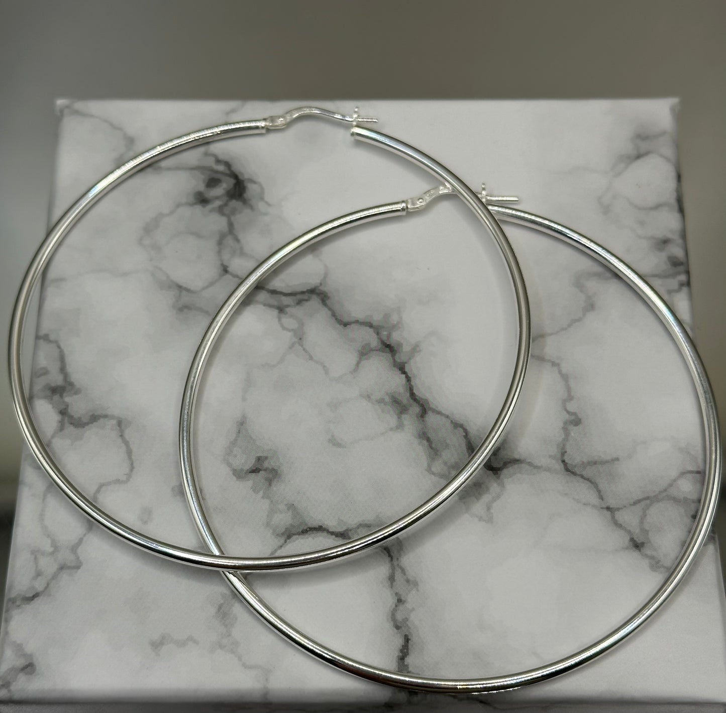 Silver hoop earrings