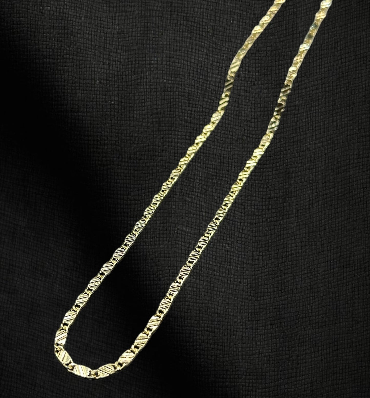 18k Gold-Filled Stripe Cut Mirror Chain