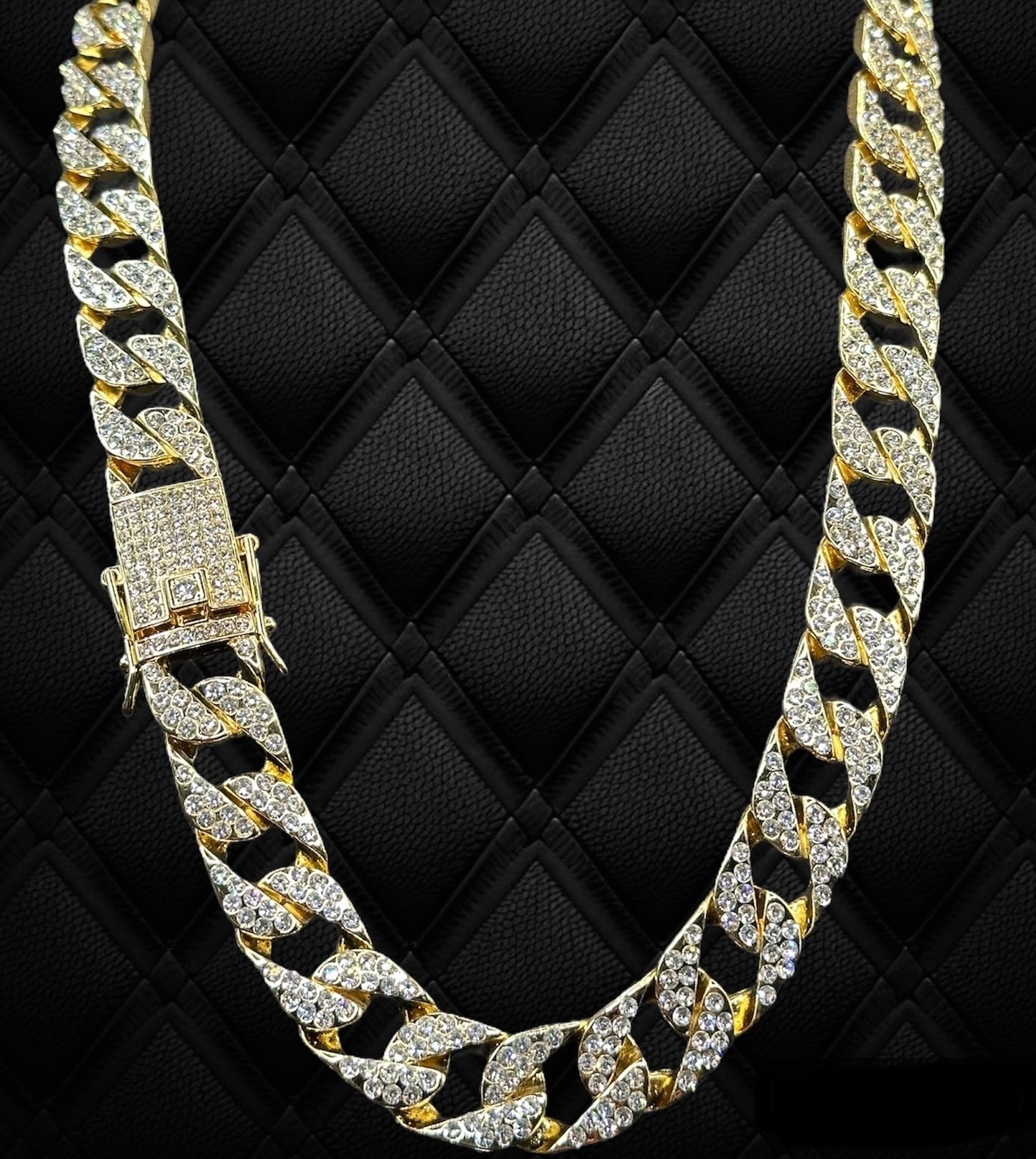 18K Gold-Filled CZ Out Round Miami Cuban Hip Hop Chain