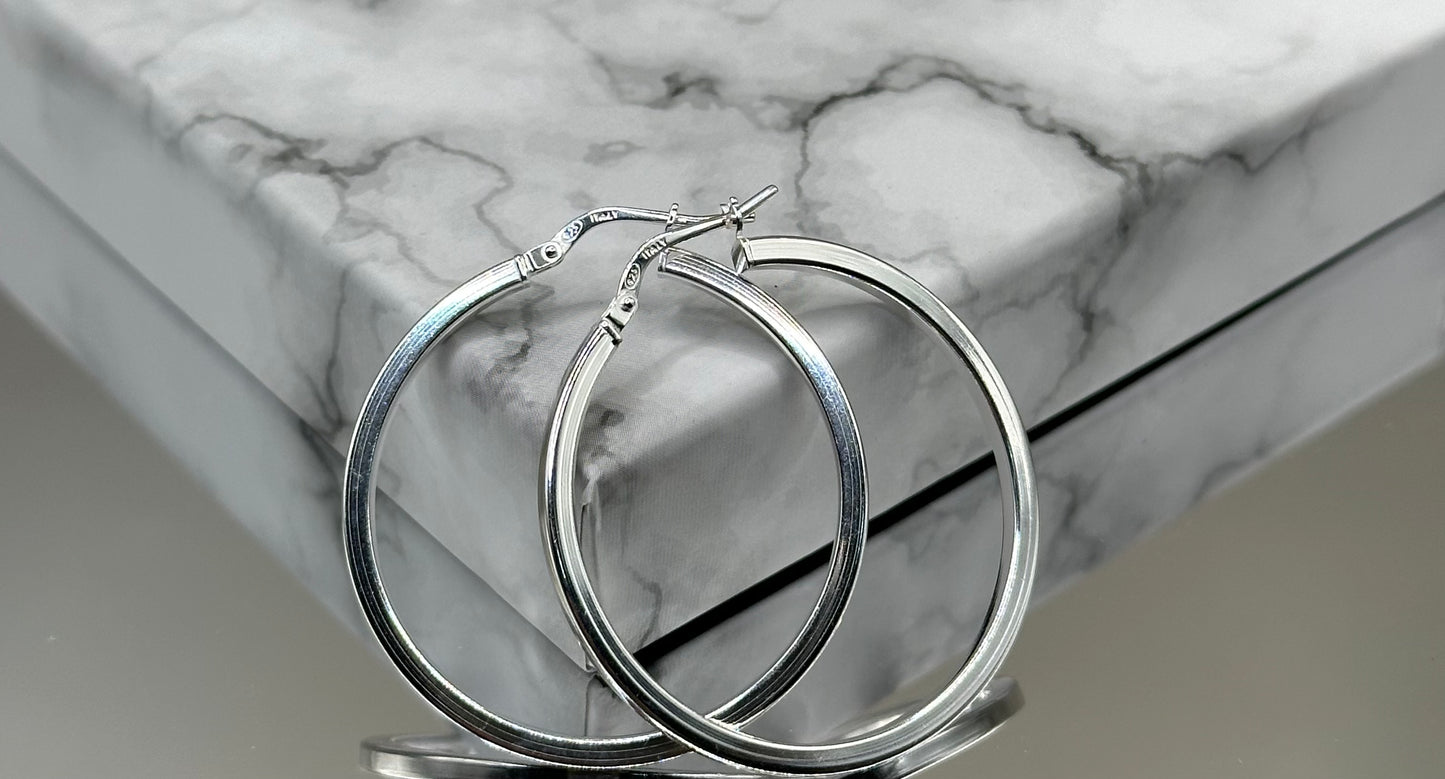 Silver hoop fashion geometric earrings