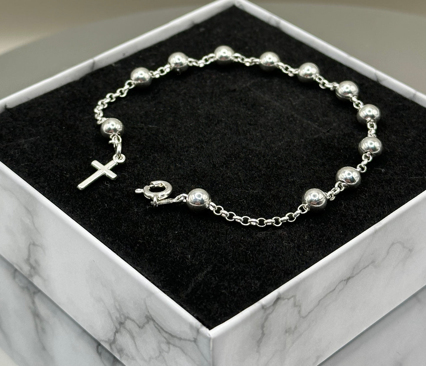 Religious silver bracelet