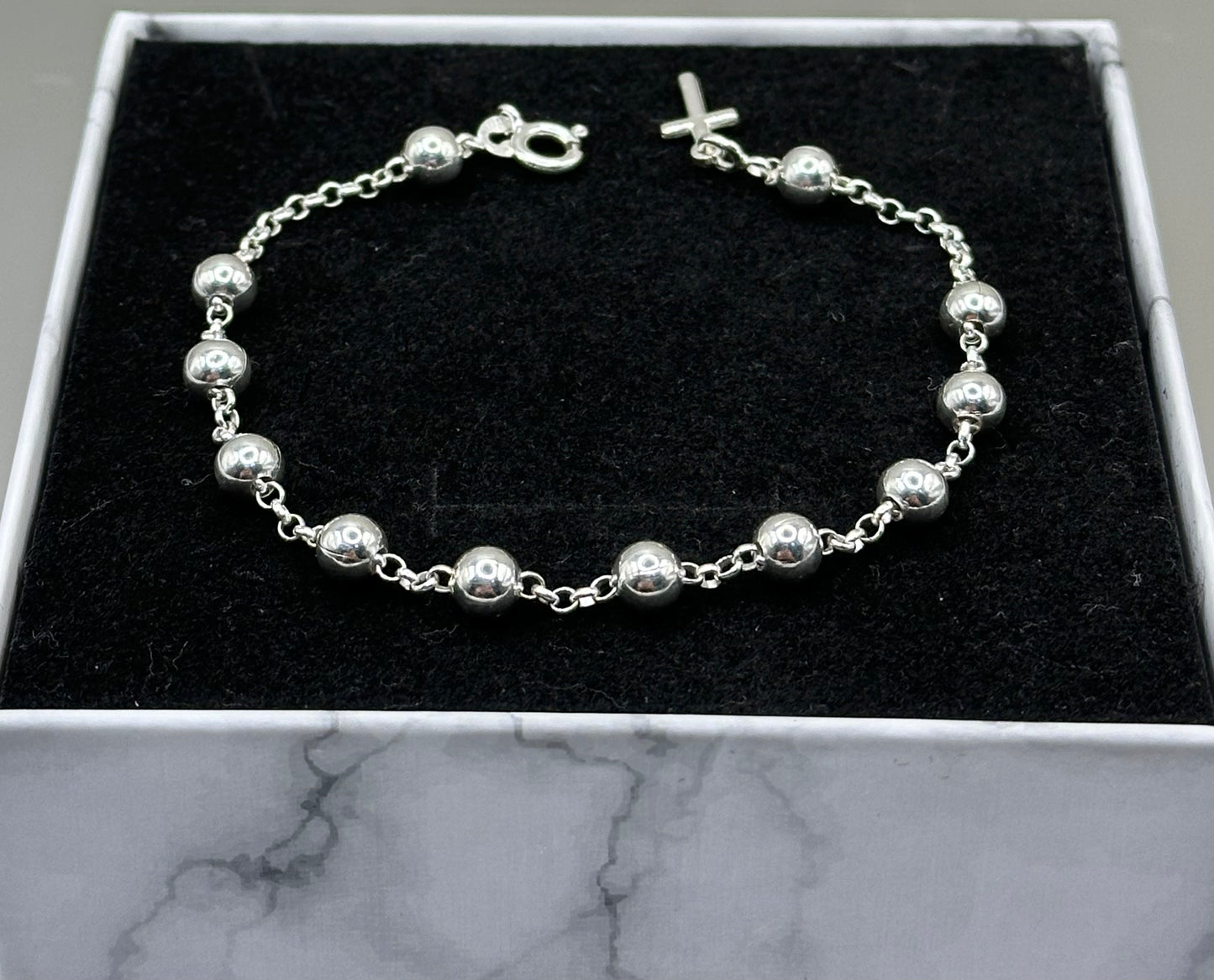 Religious silver bracelet