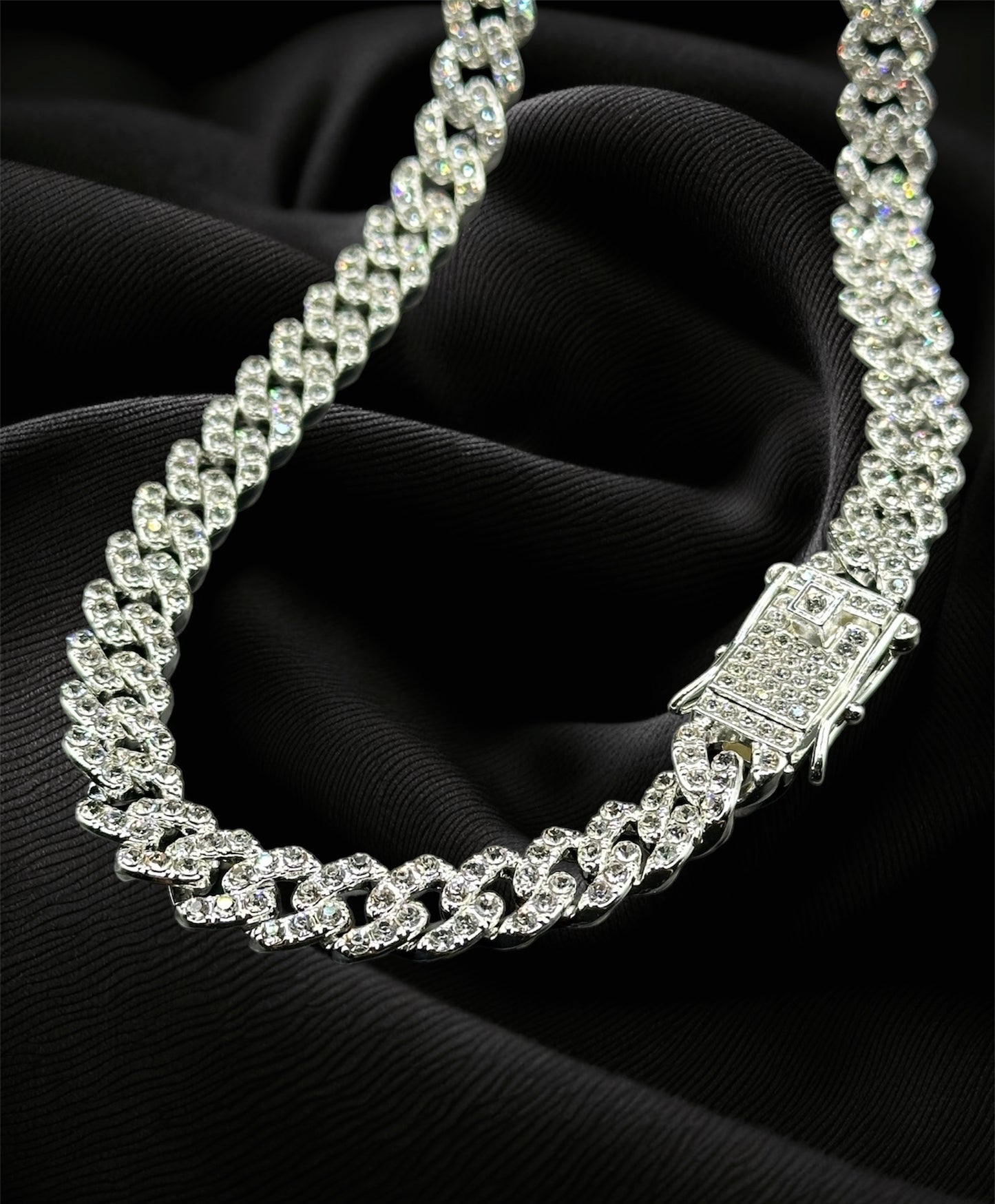 White Gold-filled Monaco Chain With CZ