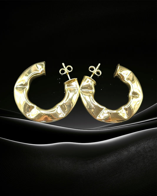 18K Gold-Filled Venetian Half Moon Hoop Earrings