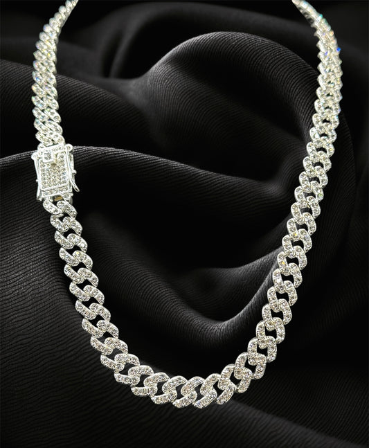 White Gold-filled Monaco Chain With CZ